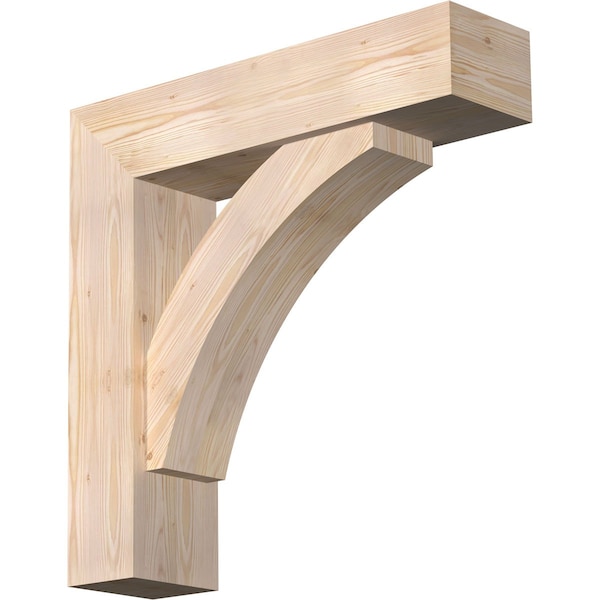 Ekena Millwork Thorton Block Smooth Bracket w/ Offset Brace, Douglas Fir, 7 1/2"W x 30"D x 30"H BKT0806X30X30THR05SDF - main